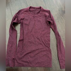 Lululemon Maroon Long Sleeve Swiftly Tech